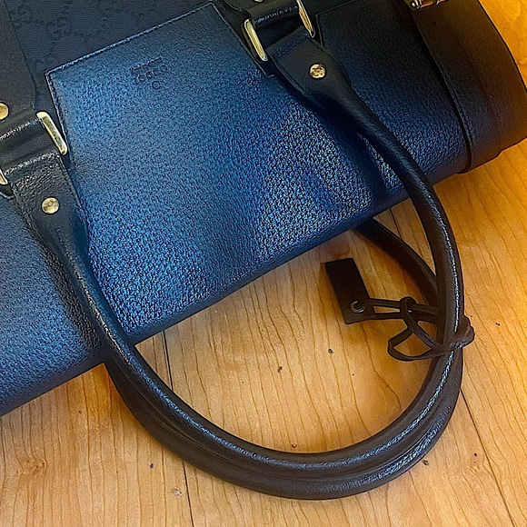 Authentic Gucci Rare Tom Ford Black Monogram GG Studded Oversized Travel Bag - Picture 9 of 14